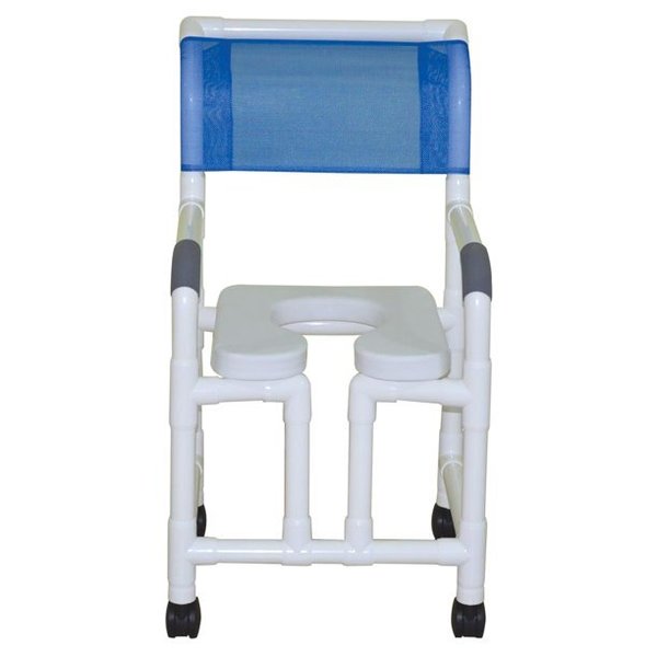Mjm Internaitonal Shower Chair W/ Open Front & Elongated Seat, Standard Mesh - Grey 118-3TW-OF-SSDE-SM-GY